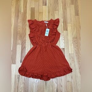 Chic Ruffled Orange Jumpsuit